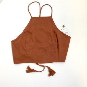 NWT Free People Crop Tie Back Tank